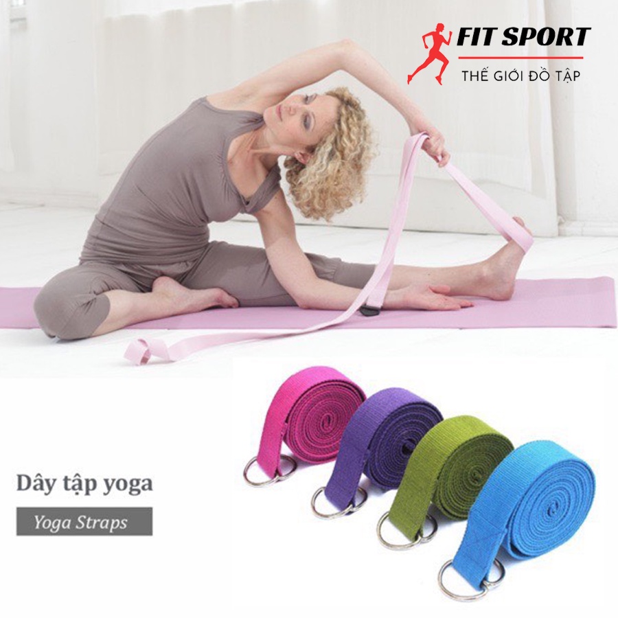 Dây tập Yoga cotton dài 2.5m x 3,8cm (Loại tốt) - Dụng cụ hỗ trợ tập yoga động tác khó, tăng độ dẻo dai