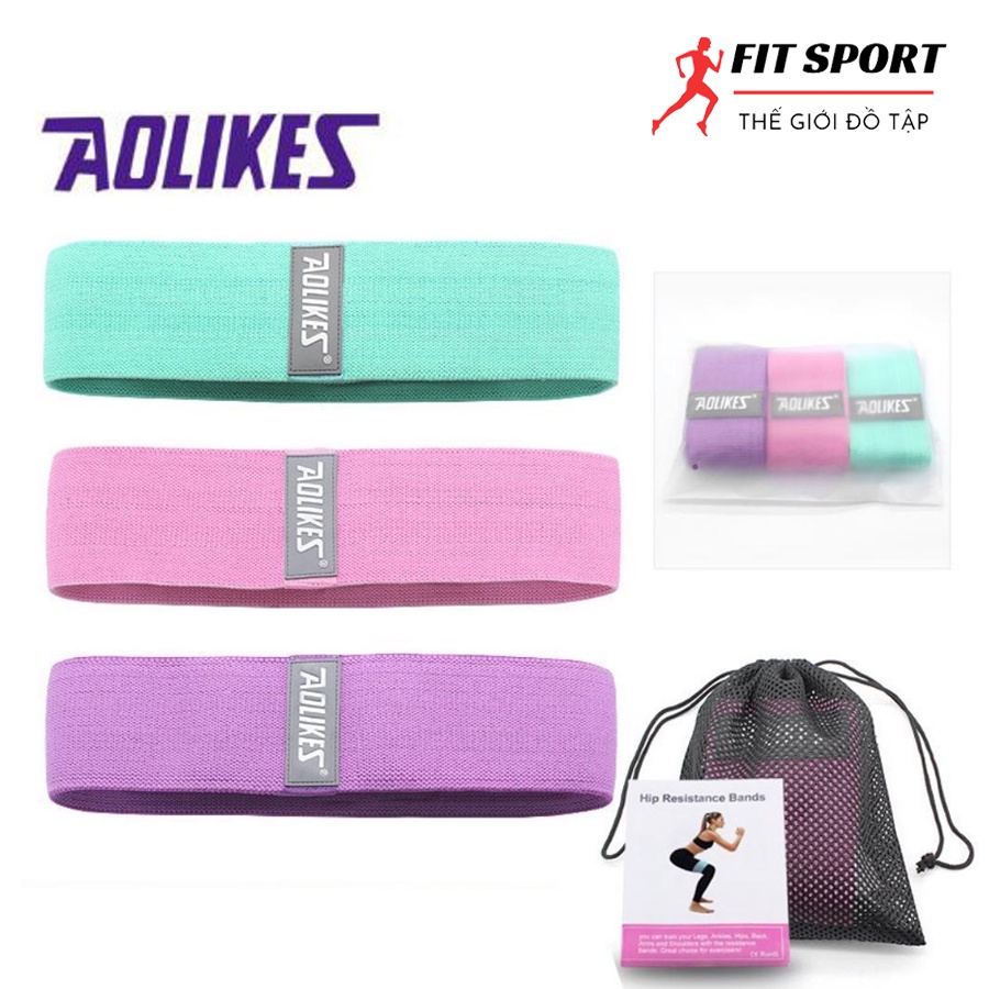Dây kháng lực tập Gym đàn hồi siêu bền, có điều chỉnh Aolikes - Dây miniband tập chân mông đùi nữ chính hãng