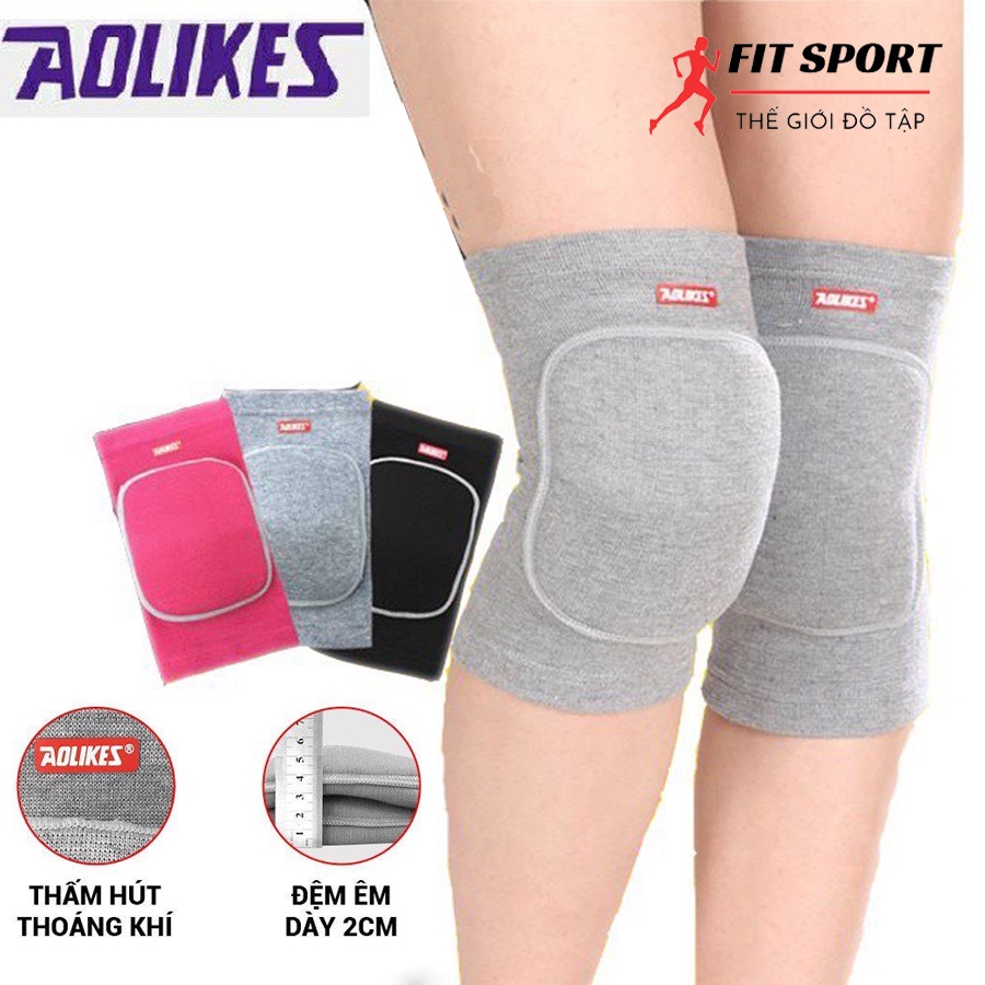 ( SALE ) Bó gối thể thao chính hãng Aolikes cao cấp - Đai quần bảo vệ đầu gối có đệm, giảm chấn thương tập Yoga, Gym