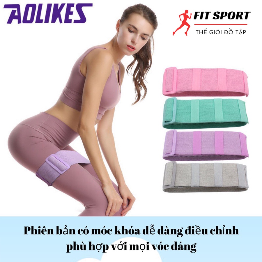 Dây kháng lực Miniband tập chân, mông chính hãng Aolikes có điều chỉnh mức lực - Dây kháng lực tập gym siêu bền