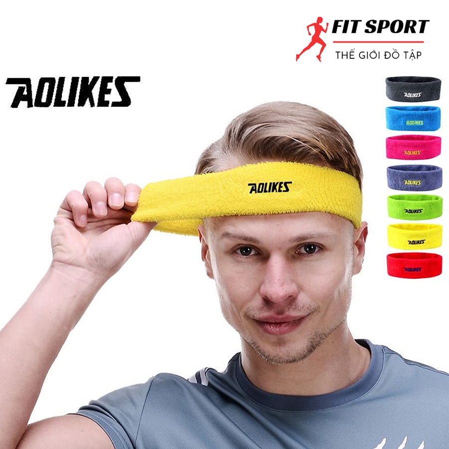 ( ĐỦ MÀU ) Băng đô, băng trán thể thao chính hãng Aolikes AL2108 (bản lớn) - Băng đô quấn đầu thấm hút mồ hôi
