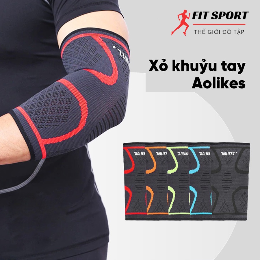 Xỏ khuỷu tay Aolikes A-7547 chính hãng - Băng bảo vệ khủy tay cùi chỏ tập Gym chơi thể thao khỏi chấn thương