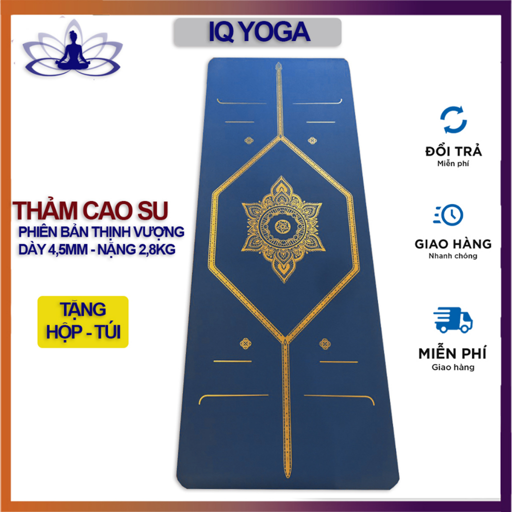 ( TẶNG KÈM TÚI ĐỰNG ) Thảm tập luxury Yoga định tuyến dày 4,5mm - Thảm Yoga cao su mạ vàng chống trơn tuyệt đối an toàn