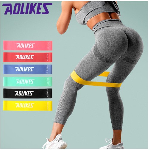 Dây Kháng Lực Mini Band, Bộ 6 Dây Mini Band Cao Su Kháng Lực Tập Gym Chân Mông Aolikes